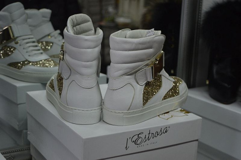 L'ESTROSA SKÓRA SNEAKERSY ZŁOTO KLAMRA PROMOCJA !! L'ESTROSA SKÓRA SNEAKERSY ZŁOTO KLAMRA PROMOCJA !!