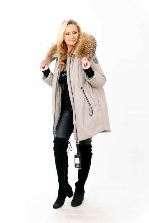 ELEGANCKI PŁASZCZ KURTKA ZIMOWA PIĘKNY NATURALNY JENOT PLUS SIZE (DUŻE ROZMIARY) ELEGANCKI PŁASZCZ KURTKA ZIMOWA PIĘKNY NATURALNY JENOT PLUS SIZE (DUŻE ROZMIARY)