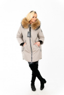 ELEGANCKI PŁASZCZ KURTKA ZIMOWA PIĘKNY NATURALNY JENOT PLUS SIZE (DUŻE ROZMIARY)