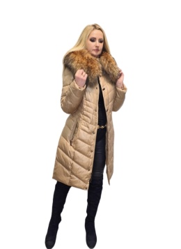 EKSKLUZYWNY PŁASZCZ PUCHOWY SREBRNY LIS BIAŁYSTOK