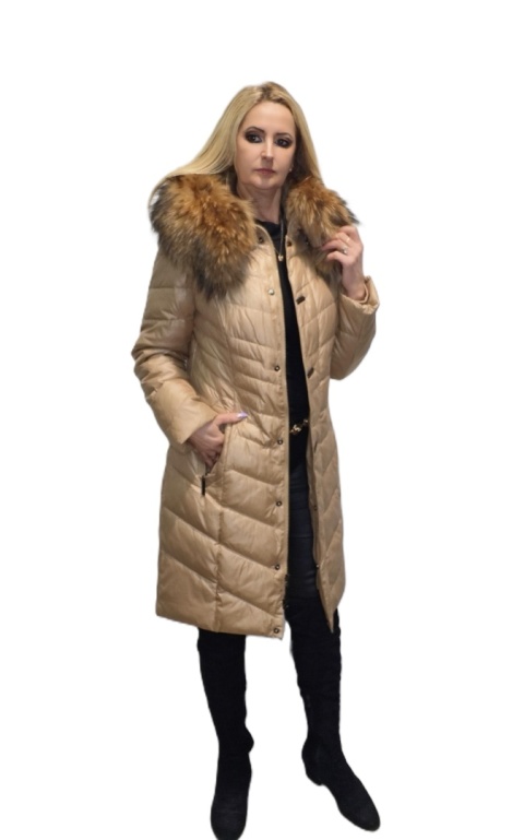 EKSKLUZYWNY EFEKTOWNY PŁASZCZ PUCHOWY JAKOŚĆ PREMIUM NATURALNY JENOT