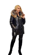 ELEGANCKA KURTKA ZIMOWA PIĘKNY NATURALNY DWUKOLOROWY LIS (DUŻE ROZMIARY)