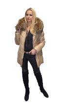 ELEGANCKA KURTKA ZIMOWA PIĘKNY NATURALNY JENOT PLUS SIZE (DUŻE ROZMIARY)