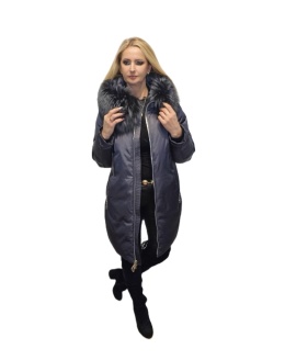 REWELACYJNY PŁASZCZ PUCHOWY PIĘKNY SREBRNY LIS HIT