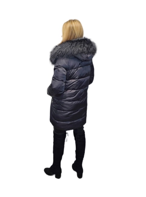 REWELACYJNY PŁASZCZ PUCHOWY PIĘKNY SREBRNY LIS HIT