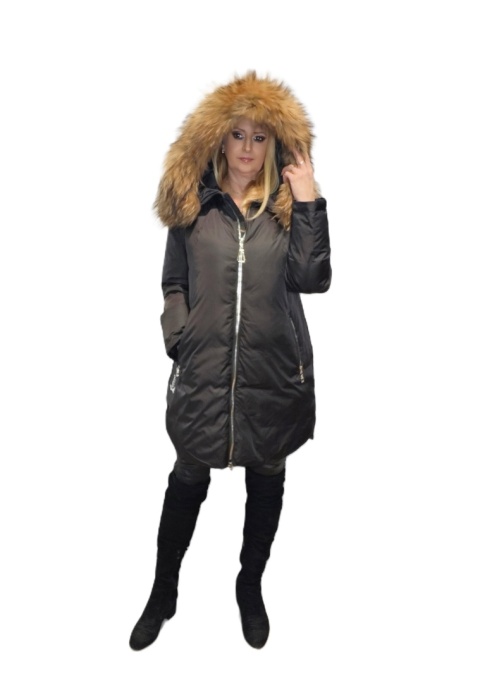 ELEGANCKI PŁASZCZ KURTKA ZIMOWA PIĘKNY NATURALNY JENOT PLUS SIZE (DUŻE ROZMIARY)